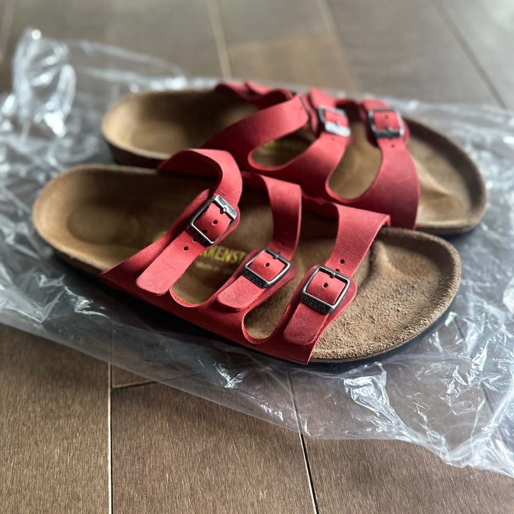 Birkenstock Florida sandals - oiled red leather